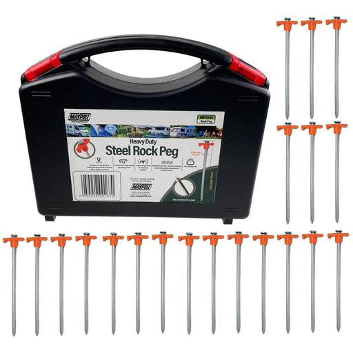 Maypole Heavy Duty Steel Rock Pegs x20 Camping Ground Pegs Maypole - Dynamic Drive