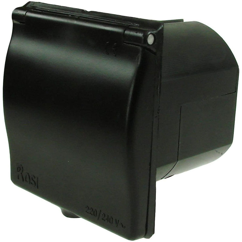 Maypole MP5985B 240V 16Amp Mains Flush Fit Socket- Caravan Inlet Black Maypole - Dynamic Drive