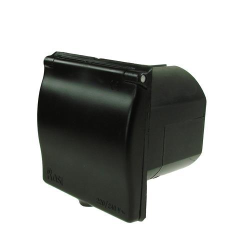 Maypole MP5985B 240V 16Amp Mains Flush Fit Socket- Caravan Inlet Black Maypole - Dynamic Drive