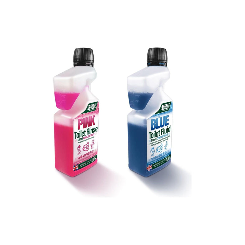 Maypole Twin Pack Toilet Fluid & Rinse Concentrate Caravan Camping Makes 4L Maypole - Dynamic Drive