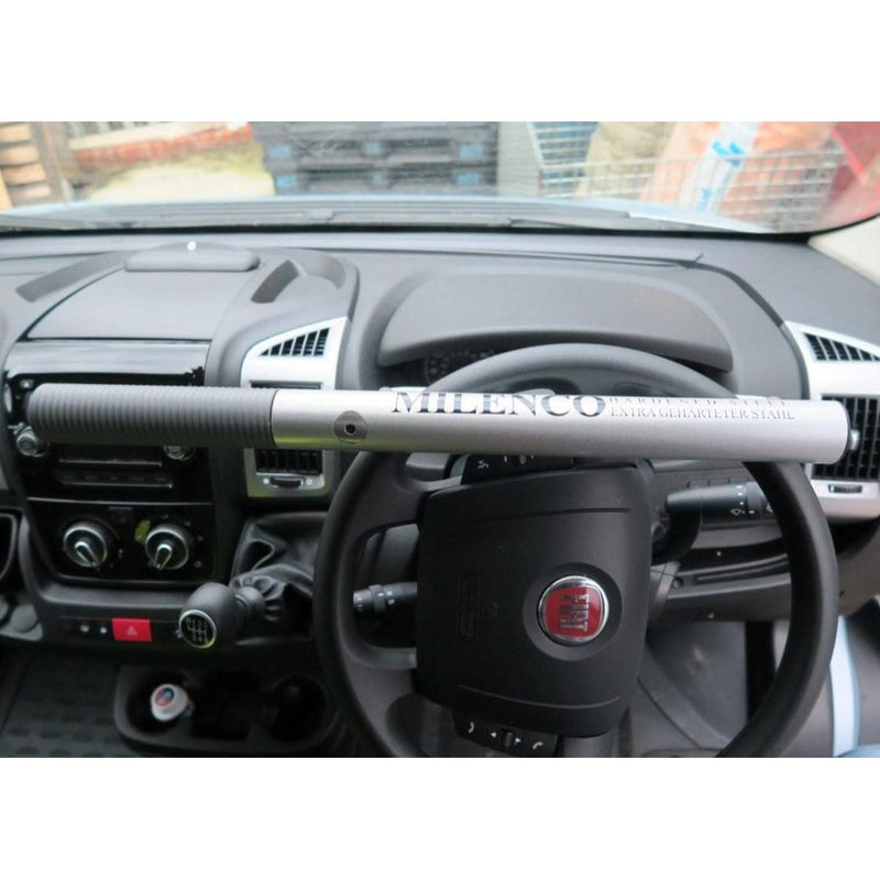 Milenco Motorhome Car Van High Security Silver Steel Steering Wheel Lock + 6804 Milenco - Dynamic Drive