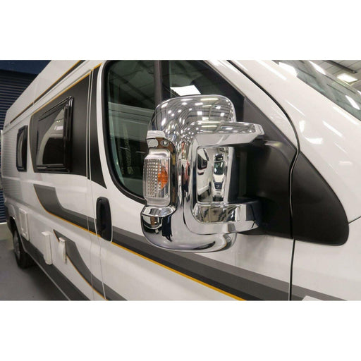 Milenco Short Arm Chrome Mirror Covers for Fiat Ducato, Peugeot Boxer, Citroen Relay Van/Motorhome Milenco - Dynamic Drive