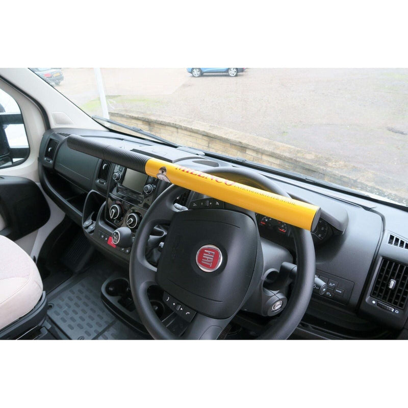 Milenco Small Camper Van Motorhome High Security Steel Steering Wheel Lock Yellow 54.5cm Milenco - Dynamic Drive