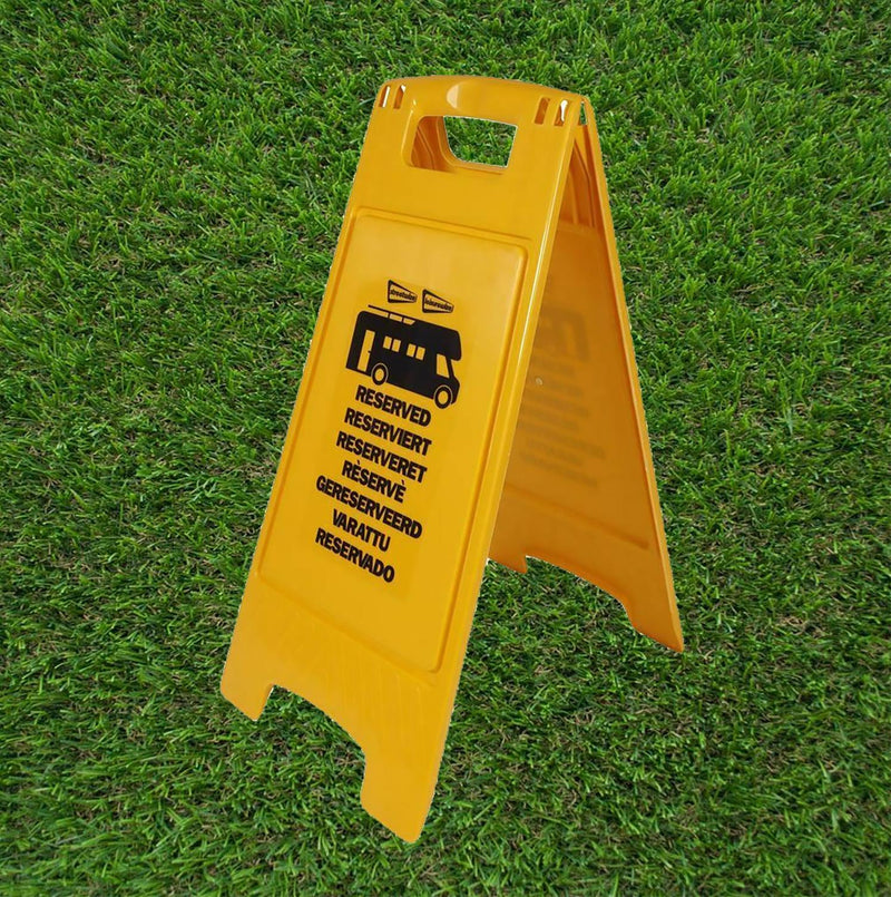 Motorhome Reserved Pitch Sign Campervan Pitch Reserved Sign Yellow Multi Language Leisurewize - Dynamic Drive