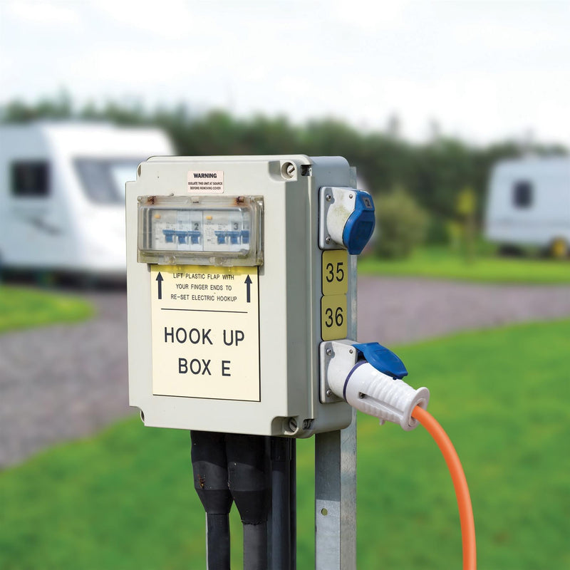 Orange 25 Metre 230v Electric Hook Up Extension Leisurewize - Dynamic Drive