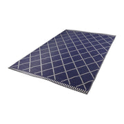 Outdoor Garden Rug Portable Reversible Mat for Decking Patio Piazza Navy/Cream 120 x 180 cm Plastic Straw ukcampingandleisure - Dynamic Drive