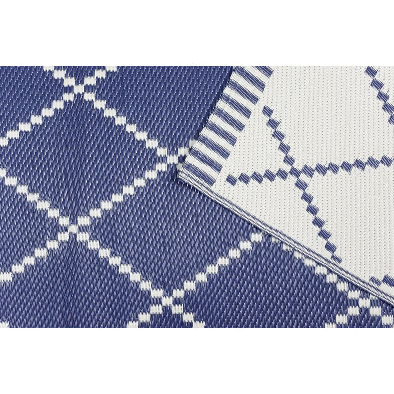 Outdoor Garden Rug Portable Reversible Mat for Decking Patio Piazza Navy/Cream 120 x 180 cm Plastic Straw ukcampingandleisure - Dynamic Drive