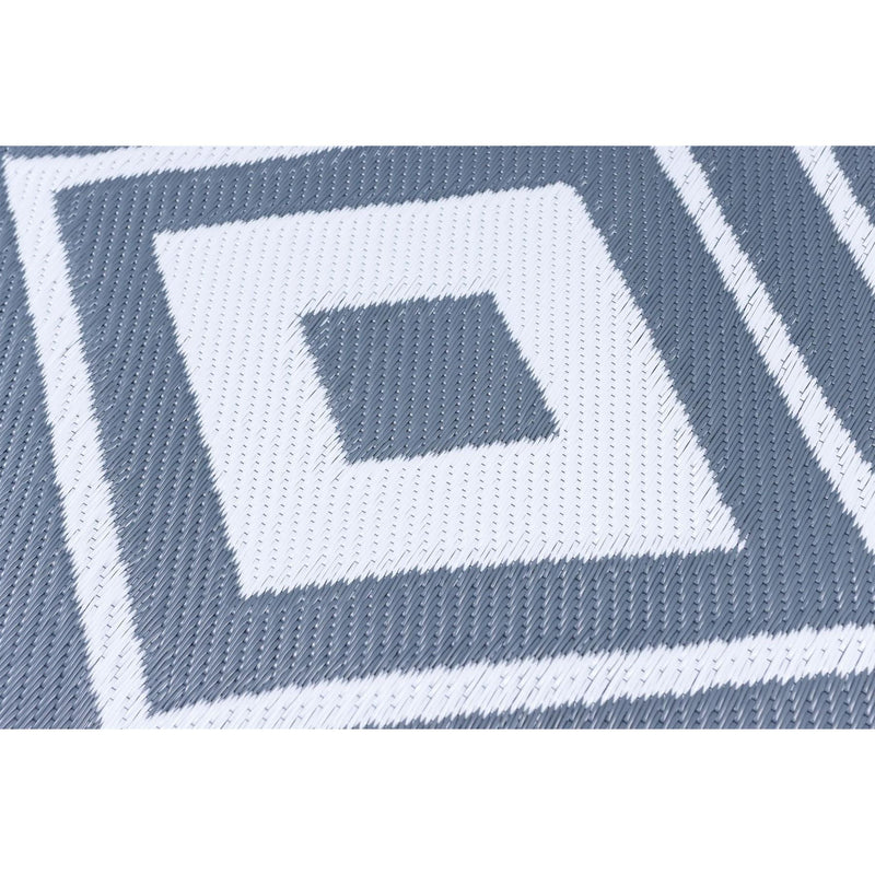 Outdoor Garden Rug Portable Reversible Mat for Decking Patio Prisma Grey/White 150 X 250 cm Plastic Straw ukcampingandleisure - Dynamic Drive