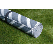 Outdoor Garden Rug Portable Reversible Mat for Decking Patio Prisma Grey/White 150 X 250 cm Plastic Straw ukcampingandleisure - Dynamic Drive
