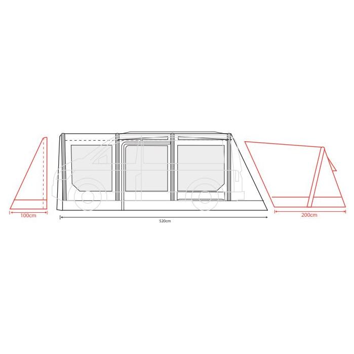 Outdoor Revolution Movelite T4E Driveaway Air Awning Low 220-255cm Outdoor Revolution - Dynamic Drive