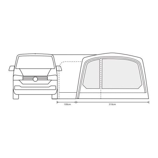 Outdoor Revolution Movelite T4E Driveaway Air Awning Low 255-305cm Outdoor Revolution - Dynamic Drive