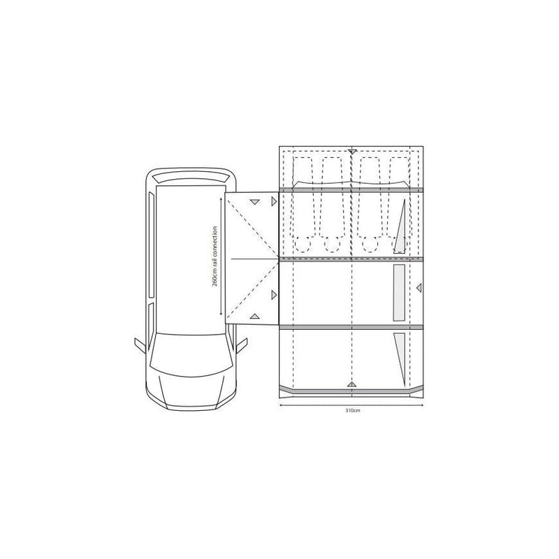 Outdoor Revolution Movelite T4E PC Highline Air Inflatable Awning 255-305cm Outdoor Revolution - Dynamic Drive