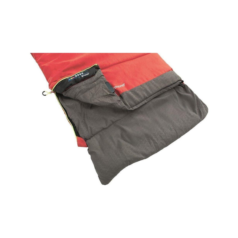 Outwell Celebration Lux Single Sleeping Bag - Red - 2 Season Camping Gear Outwell - Dynamic Drive