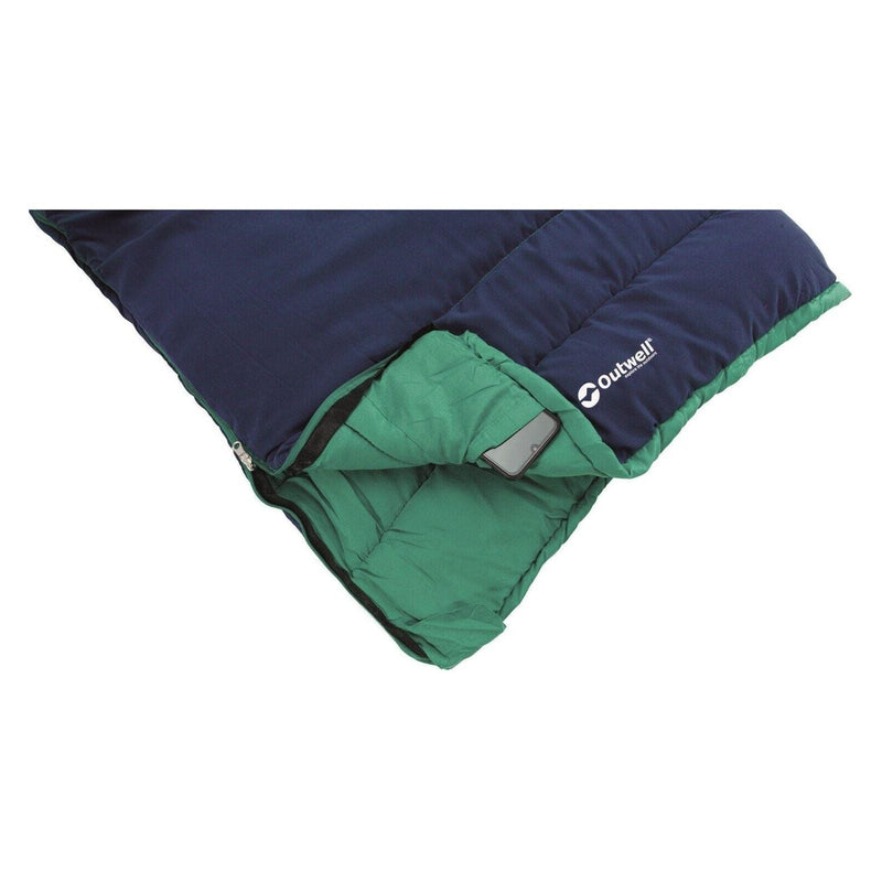 Outwell Champ Junior / Childrens Rectangular Shaped Sleeping Bag - Ocean Blue Outwell - Dynamic Drive