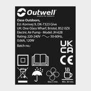 Outwell Flock Superior Double Airbed With Built-In Pump High Raised Air Bed Outwell - Dynamic Drive