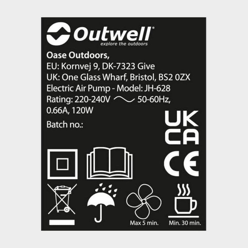 Outwell Flock Superior Single Airbed With Built-In Pump High Raised Air Bed Outwell - Dynamic Drive