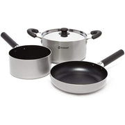 Outwell Medium Feast Cook Camping Pan Set - Aluminium Cookware with Detachable Handles ukcampingandleisure - Dynamic Drive
