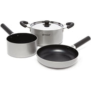 Outwell Medium Feast Cook Camping Pan Set - Aluminium Cookware with Detachable Handles ukcampingandleisure - Dynamic Drive
