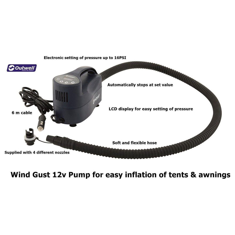Outwell Wind Gust Tent Pump 12V, electrical pump to inflate tents / awnings Outwell - Dynamic Drive