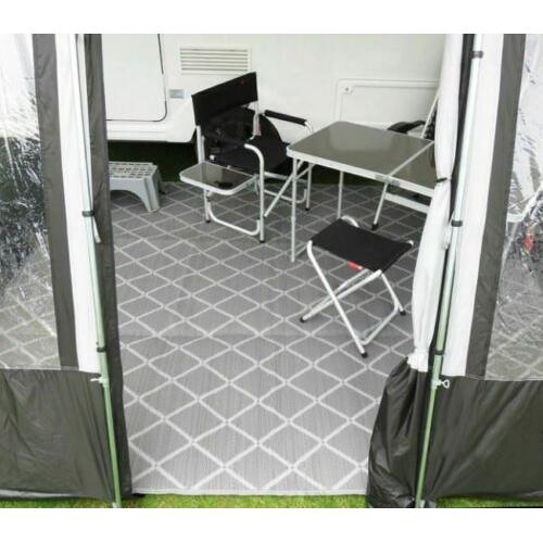 Paradise 2.5 X 3.5M Luxury Awning Carpet Moroccan Style Ground Sheet Grey Royal - Dynamic Drive