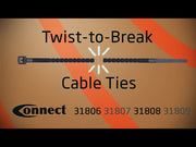 Connect Black Twist-to-Break Cable Tie 200mm x 4.6mm 50pc Connect - Dynamic Drive