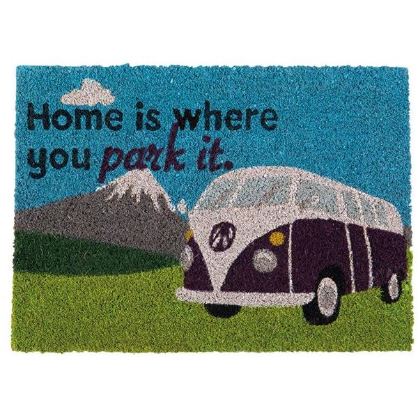 Quest Campervan Door Mat Home Is Where You Park It Outdoor Heavy Duty Coir for VW Quest - Dynamic Drive