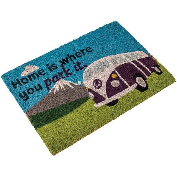 Quest Campervan Door Mat Home Is Where You Park It Outdoor Heavy Duty Coir for VW Quest - Dynamic Drive