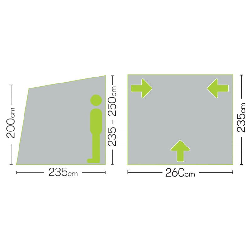 Quest Falcon 260 Super Lightweight Poled Caravan Porch Awning 2022 Quest - Dynamic Drive