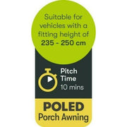 Quest Falcon 260 Super Lightweight Poled Caravan Porch Awning 2022 Quest - Dynamic Drive