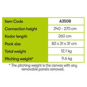 Quest Falcon HIGH Drive Away Campervan Awning Pole 240-270cm Quest - Dynamic Drive