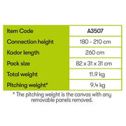 Quest Falcon LOW Drive Away Campervan Awning Pole 180-210cm Quest - Dynamic Drive