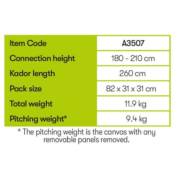 Quest Falcon LOW Drive Away Campervan Awning Pole 180-210cm Quest - Dynamic Drive