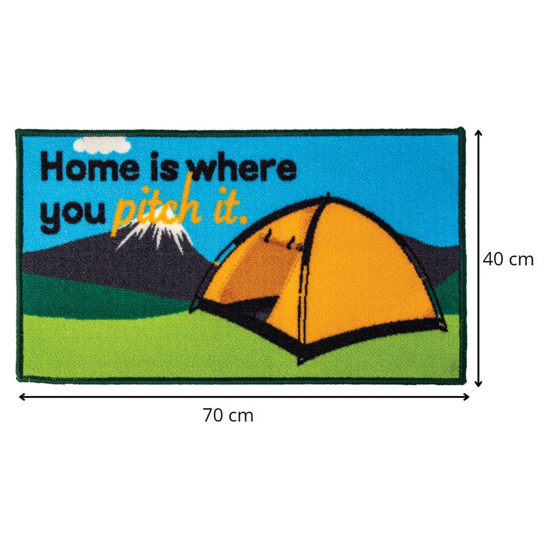 Quest Home Is Where You Pitch It Indoor Door Mat Washable 40 x 70cm Tent Camping Quest - Dynamic Drive