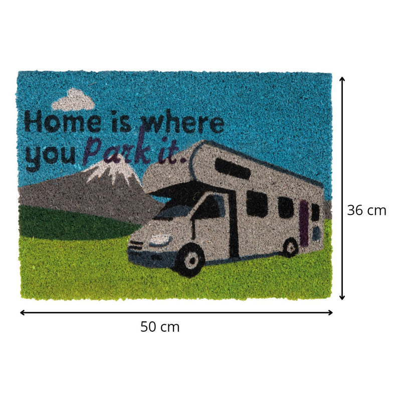 Quest Motorhome Door Mat Home Is Where You Park It Outdoor Heavy Duty Coir Quest - Dynamic Drive