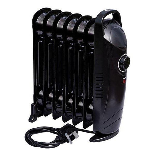 Quest Oil filled Radiator Black 7 Fin Radiator Low Wattage Caravan Motorhome Quest - Dynamic Drive