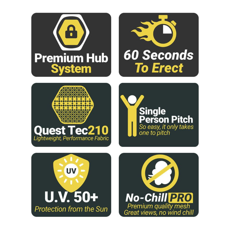 Quest Screen House 4 Pro 4 Quick Pitch Shelter Camping Garden Campervan Hot Tub Quest - Dynamic Drive