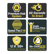 Quest Screen House 6 Pro Quick Pitch Camping Shelter Quest - Dynamic Drive