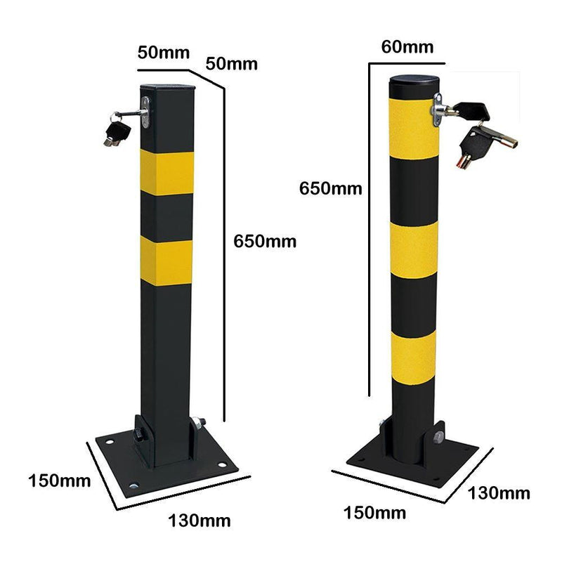 Round Heavy Duty Folding Bolt Down Security Parking Post Bollard Driveway Streetwize - Dynamic Drive