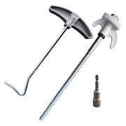 Olpro Screw in Hard Ground Rock Pegs Peg With 20pcs Adaptor and Peg Puller Olpro - Dynamic Drive