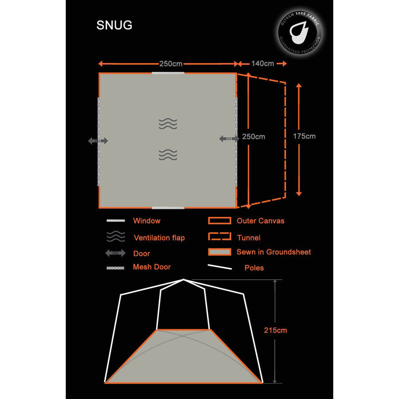 Olpro Snug Poled Tailgate Awning (steel Legs Fibreglass Roof ) Olpro - Dynamic Drive