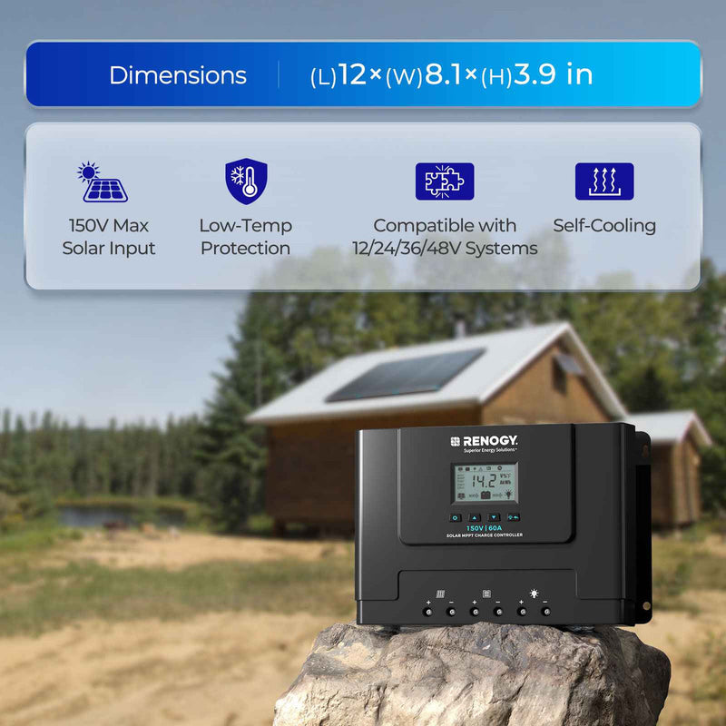Renogy Rover Lite 12V/ 24V/ 36V/ 48V 60A MPPT Solar Charge Controller Dyna-mo Solar - Dynamic Drive