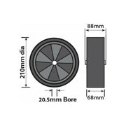 Spare Wheel for Caravan Jockey Wheel Extra Wide Tyre 210 x 75mm - MP97552 Maypole - Dynamic Drive