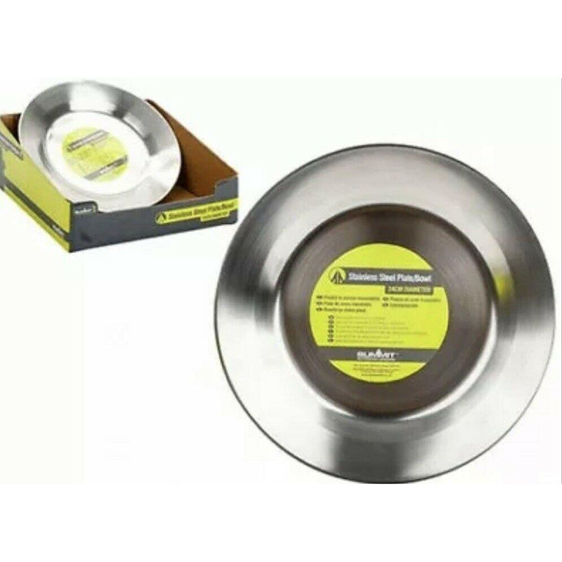 Stainless Steel Large Plate 24cm Camping Outdoor Park Hiking Travel Summit Summit - Dynamic Drive