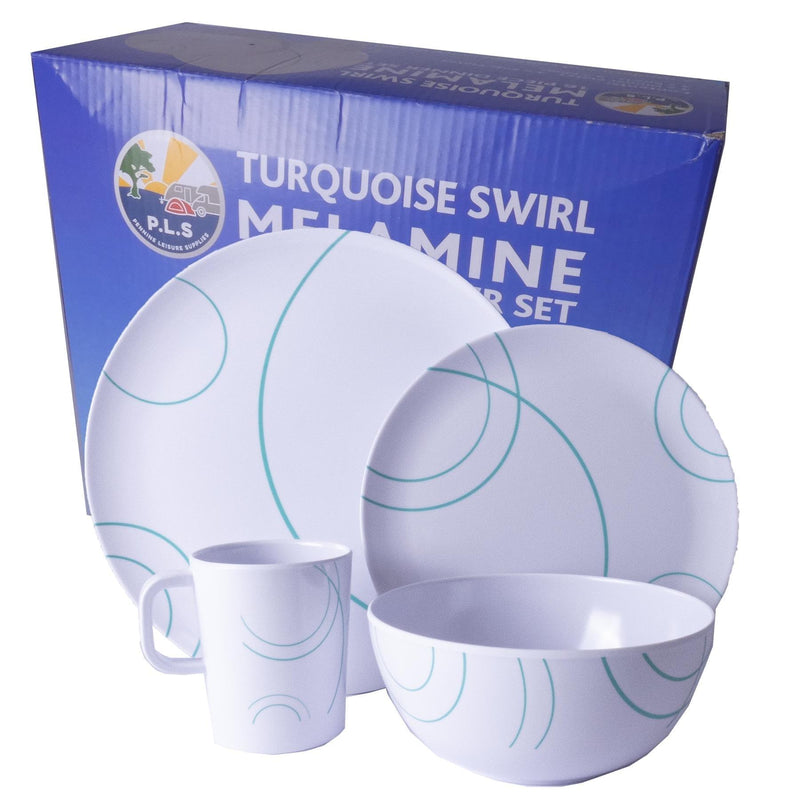 Swirl 16 Piece Melamine Picnic Tableware Set PLS - Dynamic Drive