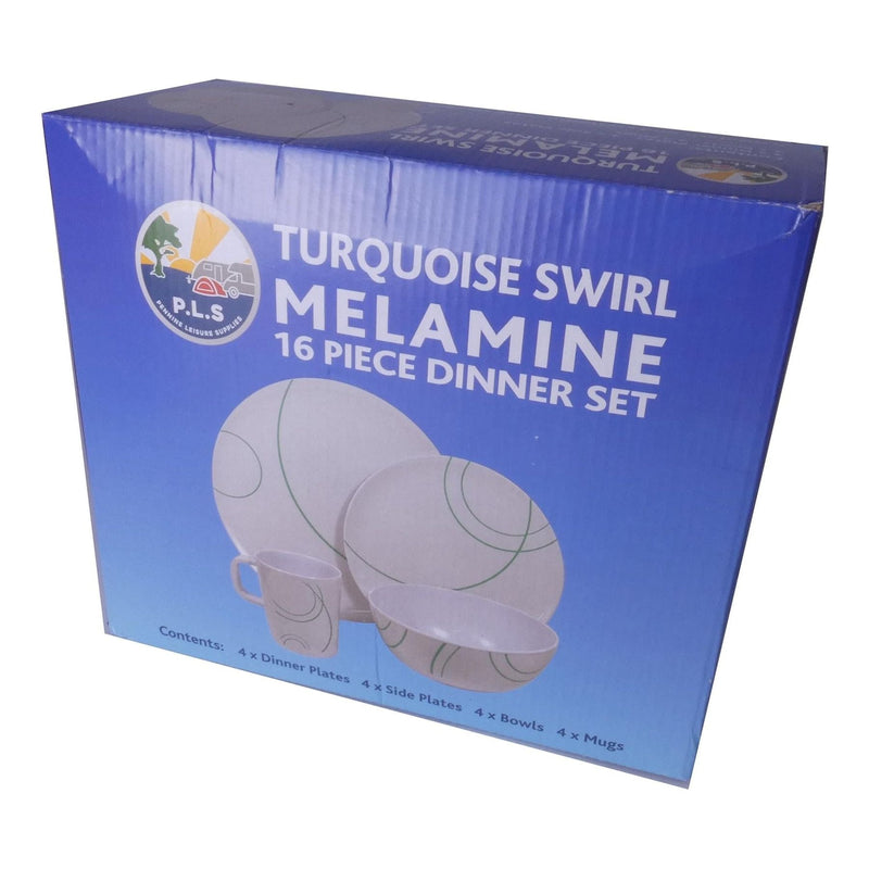 Swirl 16 Piece Melamine Picnic Tableware Set PLS - Dynamic Drive