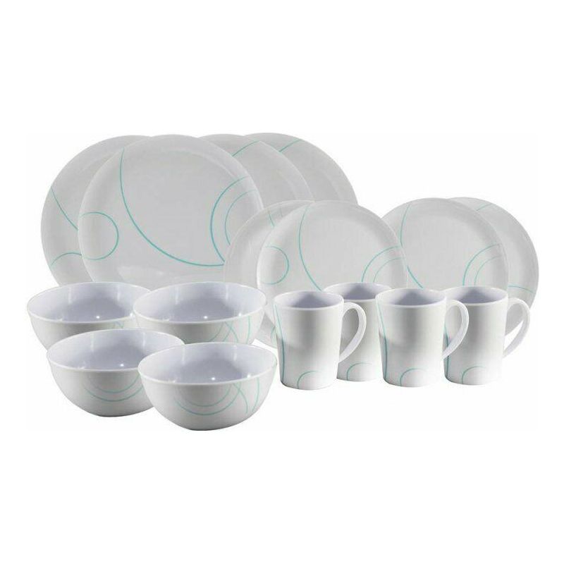 Swirl 16 Piece Melamine Picnic Tableware Set PLS - Dynamic Drive