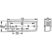 Tail Light: Rear Marker Lamp with Red Lens : HELLA 2SA 006 717-001 Hella - Dynamic Drive