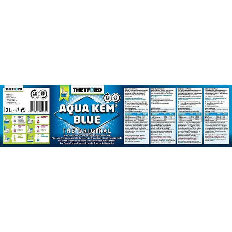 Thetford Aqua Kem Blue Caravan & Motorhome Toilet Chemical Fluid 2L Thetford - Dynamic Drive