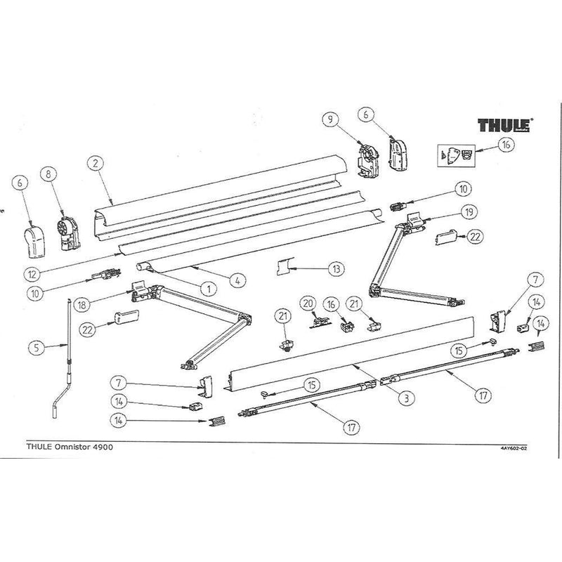 Thule Omnistor Caravan/Motorhome Awning LH & RH Leadrail End Plates To Fit 4900 Thule - Dynamic Drive