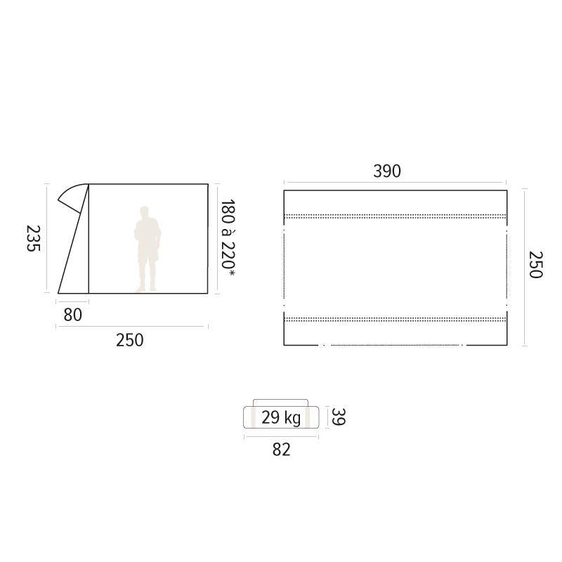 TRIGANO Indiana Inflatable Air Awning for Lowered Caravan 2.5m Depth TRIGANO - Dynamic Drive